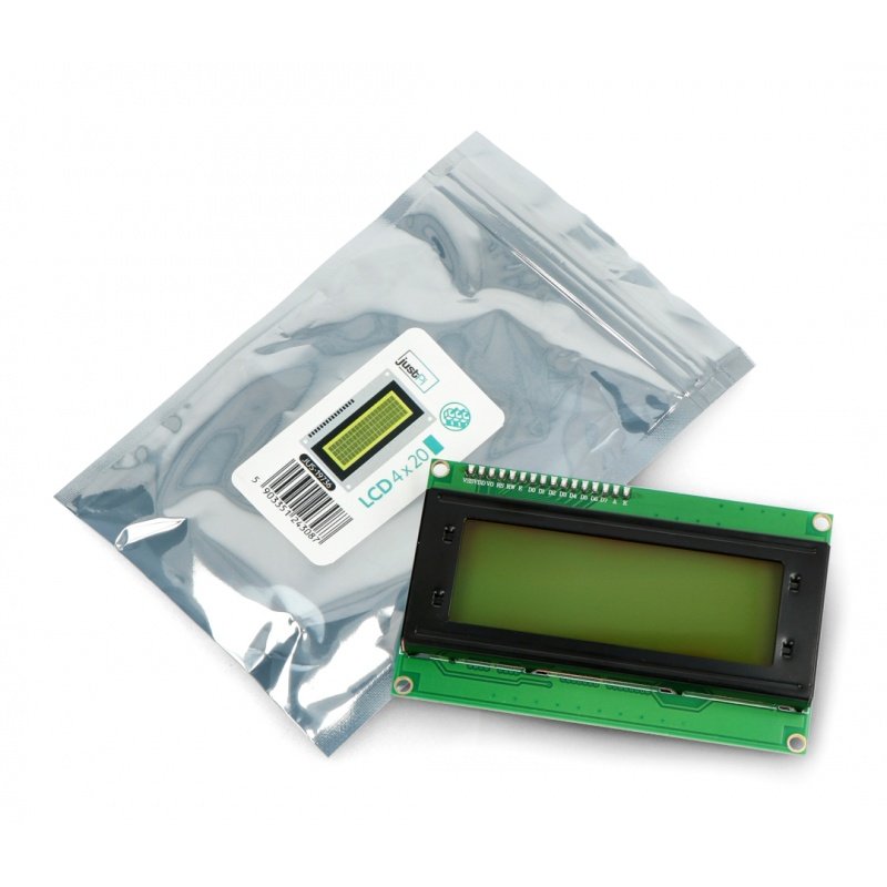 LCD displej 4x20 znaků zelený s konektory
