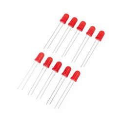 LED 5mm červená - 10ks - justPi