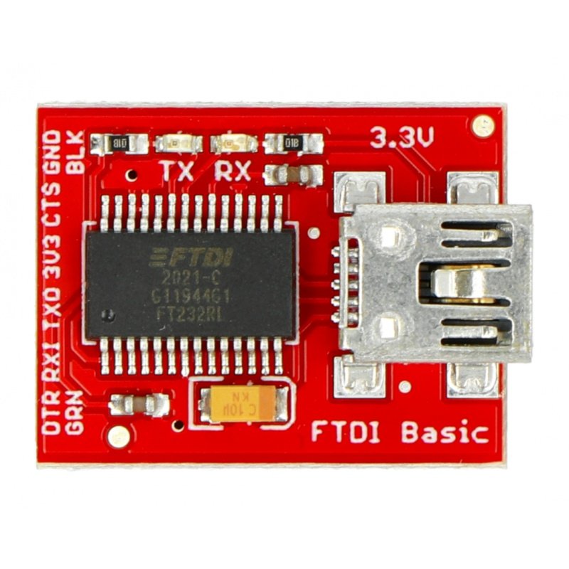 Převodník USB-UART FTDI 3,3 V miniUSB - SparkFun DEV-09873