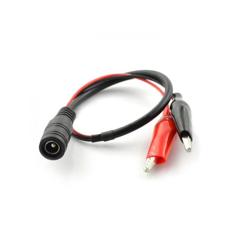 Zásuvka DC 2,1 / 5,5 mm s krokosvorkami - 44 mm