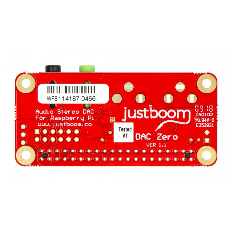JustBoom DAC Zero - zvuková karta pro Raspberry Pi Zero