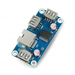 Ethernet / USB HUB HAT (B) for Raspberry Pi Series, 1x RJ45, 3x