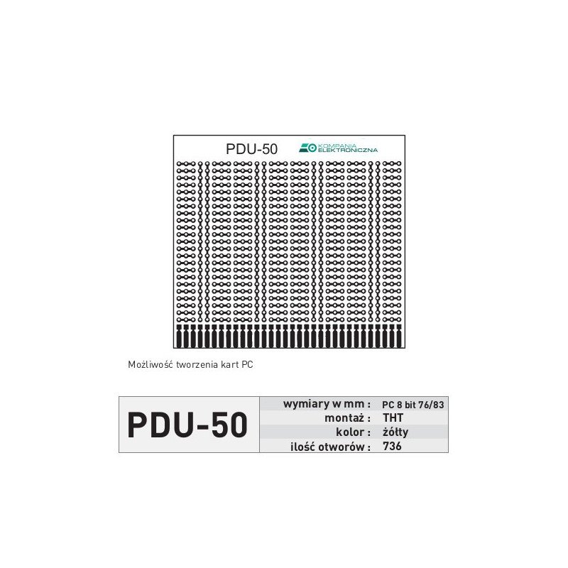 Univerzální PCB PDU50 - THT Eurocard