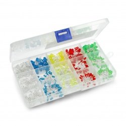 Sada 3mm a 5mm LED - justPi - 375 kusů + organizér