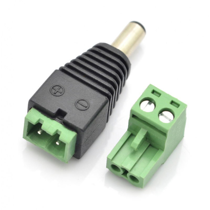 DC zástrčka 5,5x2,5mm s konektorem pro rychlé odpojení - 5ks.