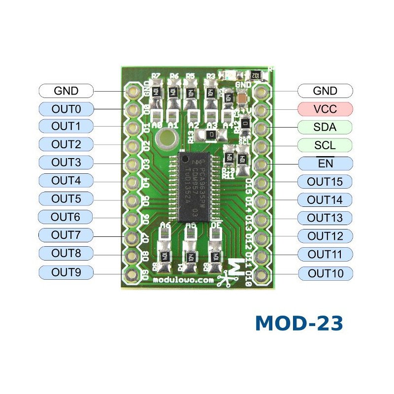 16kanálový ovladač PWM I2C LED - MOD-23
