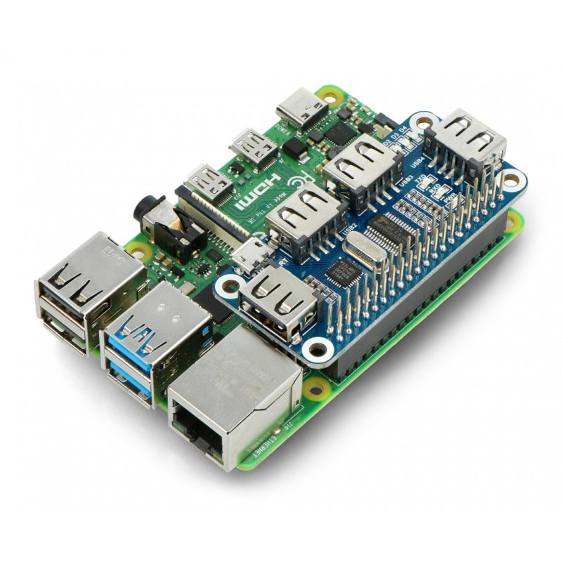 USB Hub Hat - 4portový hub - overlay pro Raspberry Pi 4B / 3B +