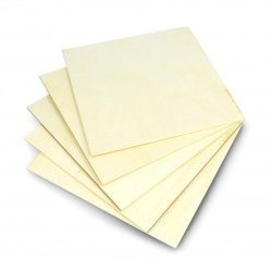 Sklejka topolowa 3 mm - 200 x 200 mm - pakiet 5 sztuk