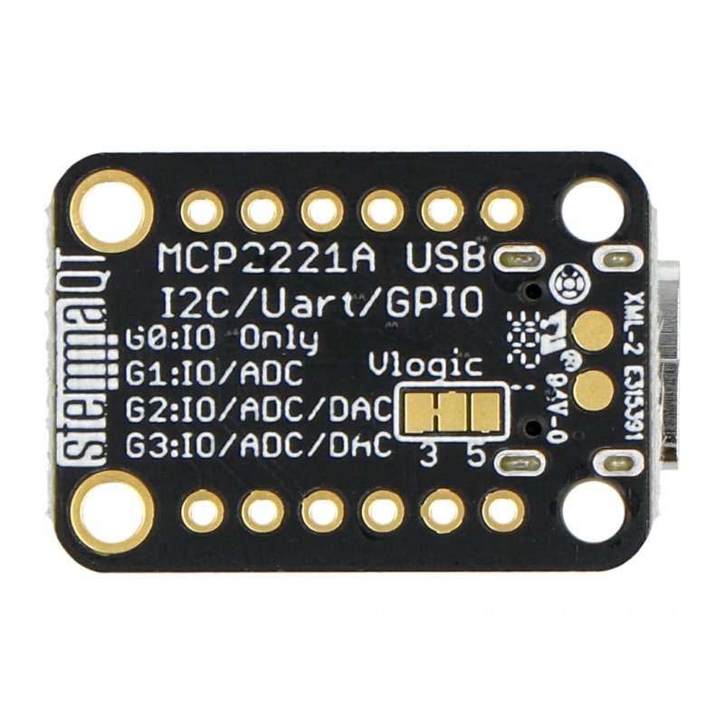 MCP2221A - USB to GPIO, ADC, I2C převodník - Stemma QT / Qwiic