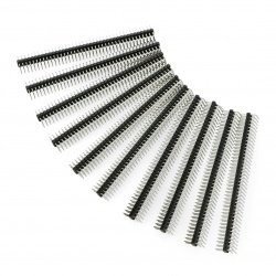 Wtyk goldpin 2x40 kątowy raster 2,54mm - czarny - 10szt.