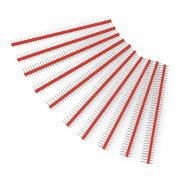 Wtyk goldpin 1x40 prosty raster 2,54mm - czerwony - 10szt.