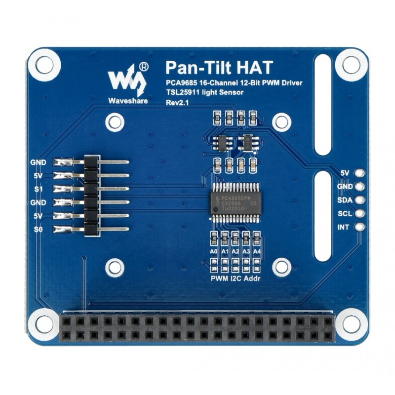 Pan-Tilt HAT - překrytí s držákem kamery pro Raspberry Pi -