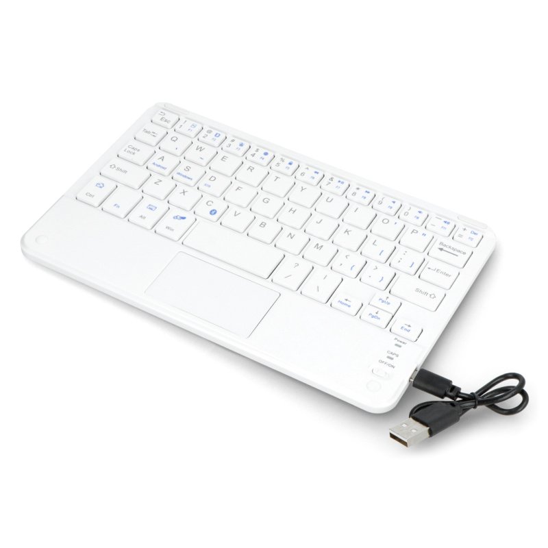 Bluetooth 3.0 keyboard with Touch pad white color 7inch