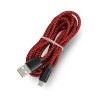 KABEL USB 2.0 Am/micro USBm czarno-czerwony oplot 2m ART oem - zdjęcie 2