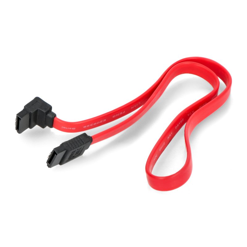 SATA III M / M úhlový kabel ART 50 cm - červený