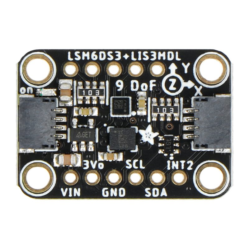 LSM6DS3TR-C + LIS3MDL 9DOF IMU - akcelerometr, gyroskop a I2C