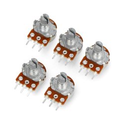 Otočný potenciometr 100kOhm lineární 1 / 8W - 5 ks.