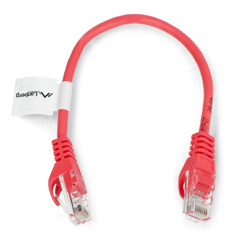 Ethernet Patchcord UTP 5e 0,25m - červený