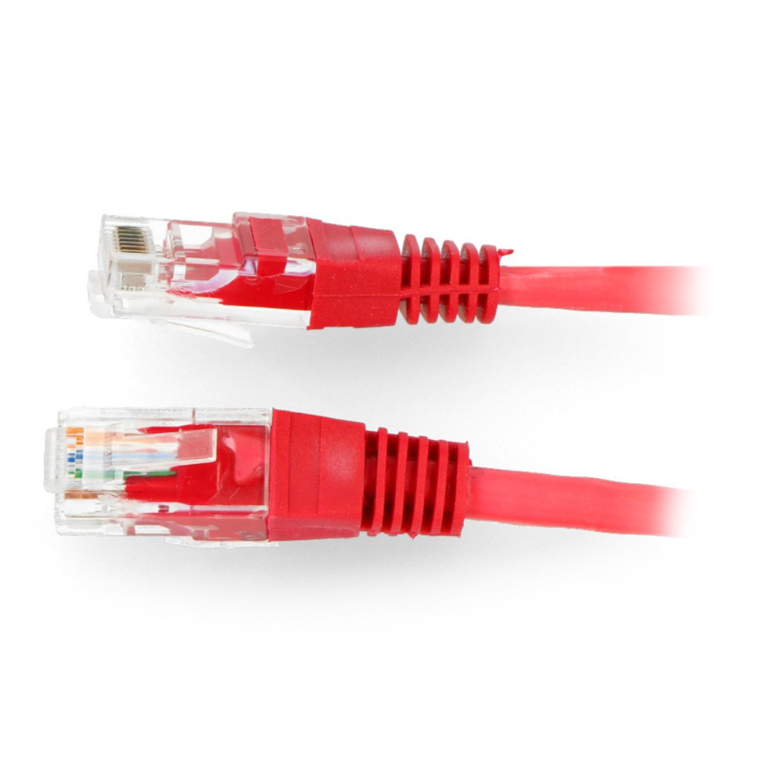 Patchcord Ethernet UTP 5e 0,5m - červený