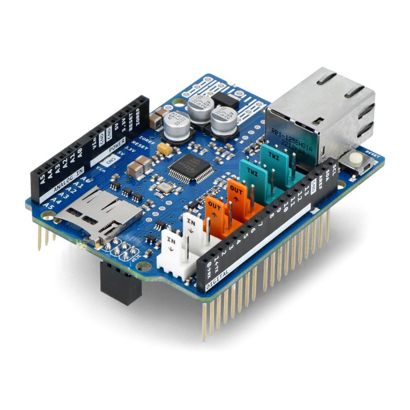 Arduino Ethernet Shield 2 se čtečkou karet microSD - A000024