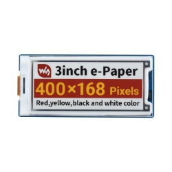 Displej e-papíru – 3'' 400x168px – 4 barvy – SPI – Waveshare 22758