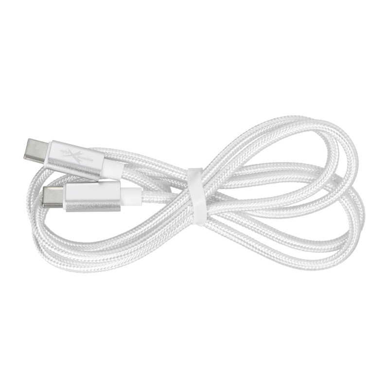 Kabel pleciony ze złączami USB typ-C - 100 cm - biały