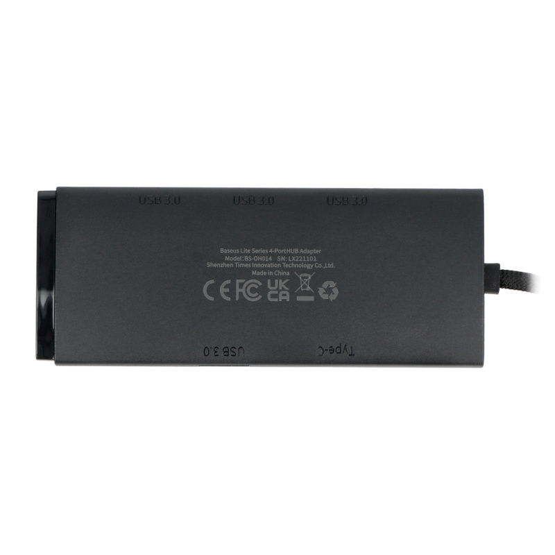 Hub 4w1 Baseus Lite Series USB do 4x USB 3.0 2m (czarny)