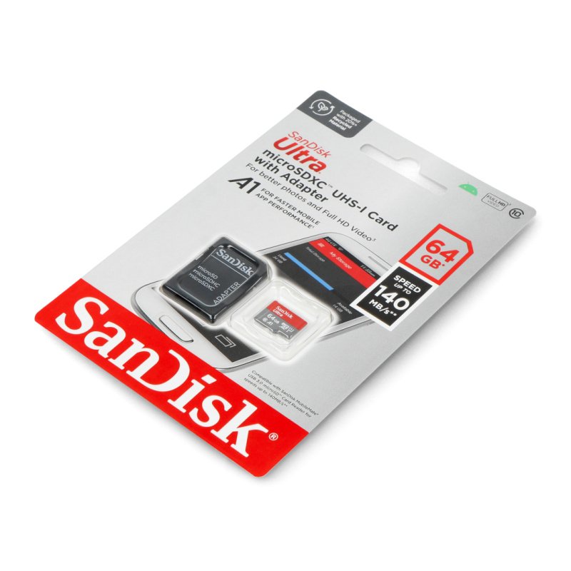 Paměťová karta SanDisk Ultra microSD 64GB 140MB / s UHS-I třída