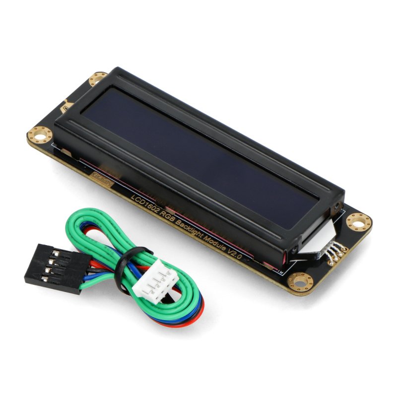 DFRobot Gravity - LCD 2x16 I2C displej - černý s RGB podsvícením