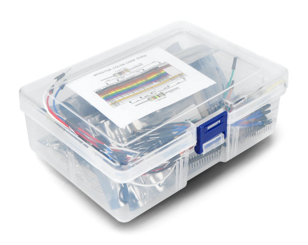 Sada elektronických součástek + prkénko - AM402 - 31 prvků