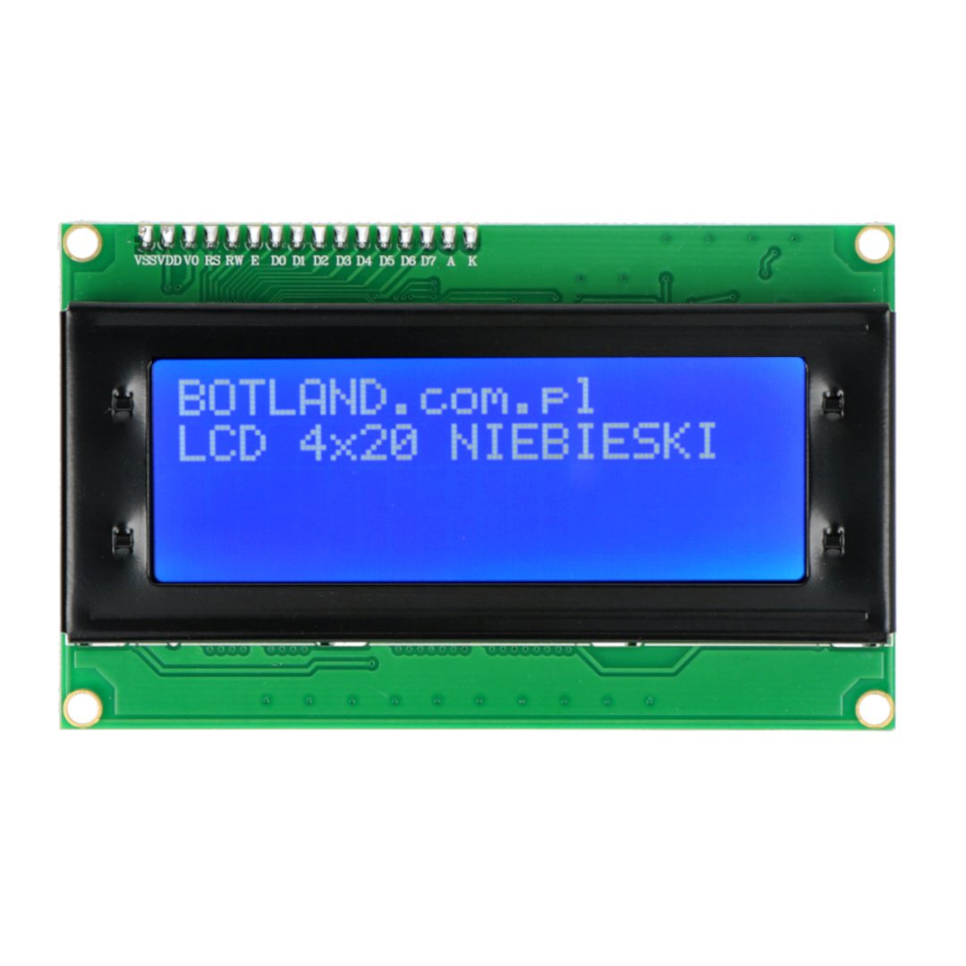 LCD displej 4x20 znaků modrý s konektory - justPi
