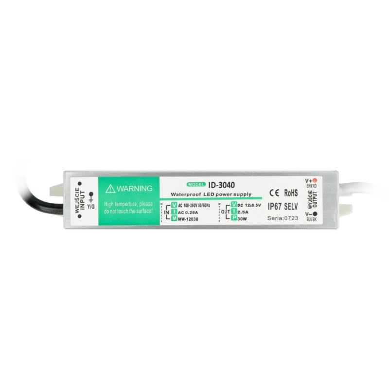 Napájecí zdroj pro LED pásky a pásky voděodolné - 12V / 2,5A /