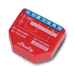 Shelly Plus 1PM - 1x relé AC 110-240V, DC 24-30V, WiFi 16A -