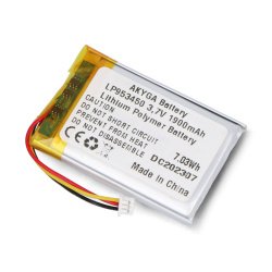 Akumulator Li-Po 3,7V/1900mAh, PCM+NTC, konektor 1,25 Molex, 3