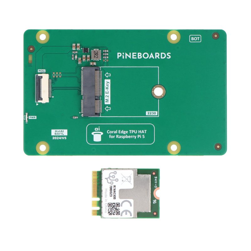 Pineboards Hat AI! - Coral TPU PCIe M.2 E-key adaptér pro