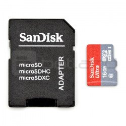 Paměťová karta SanDisk micro SD / SDHC 16 GB UHS 1 třída 10 s adaptérem