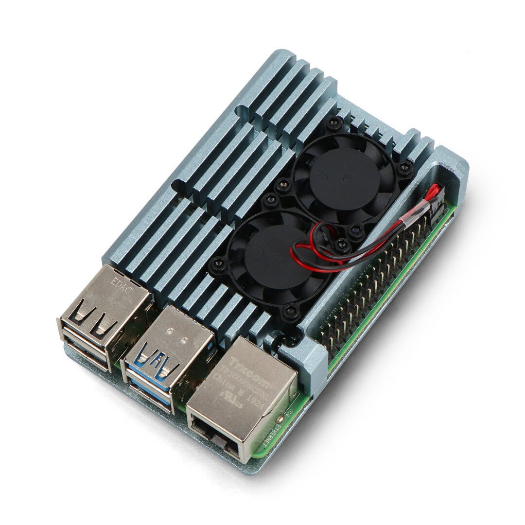 Pouzdro JustPi pro Raspberry Pi 4B - hliníkové se dvěma