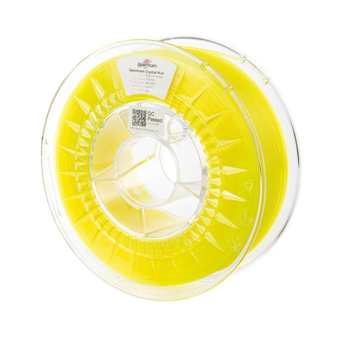 Filament PLA Crystal 1.75mm ELECTRIC YELLOW 1kg