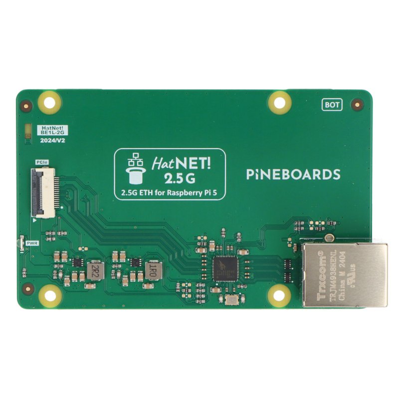 Pineboards HatNET! 2.5G – Ethernet overlay pro Raspberry Pi 5