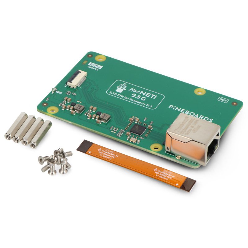 Pineboards HatNET! 2.5G – Ethernet overlay pro Raspberry Pi 5