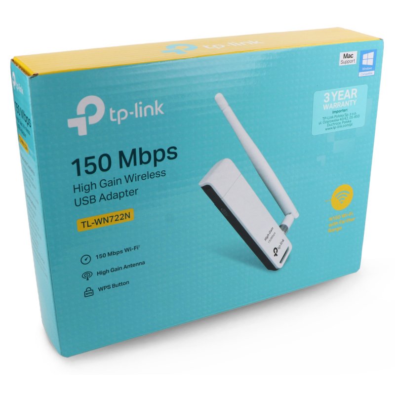 WiFi USB Nano N 150Mbps adaptér TP-Link TL-WN722N s anténou v3.0