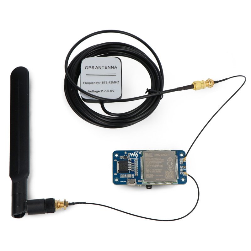 SIM7600G-H 4G HAT (B) for Raspberry Pi, LTE Cat-4 4G / 3G / 2G