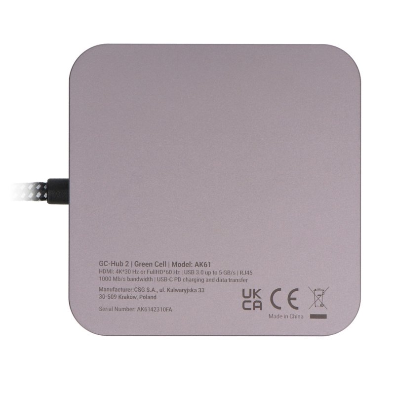 Green Cell Adapter, Przejściówka, GC HUB2 USB-C 6w1 (USB 3.0