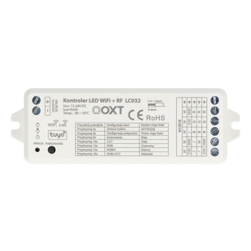 OXT Kontroler LED RGBW+CCT WIFI + RF SD TUYA