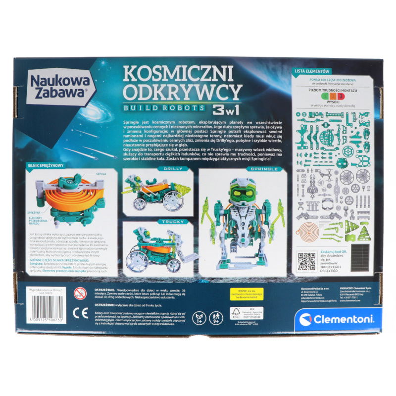 Clementoni Naukowa zabawa. Kosmiczni odkrywcy - zbuduj roboty