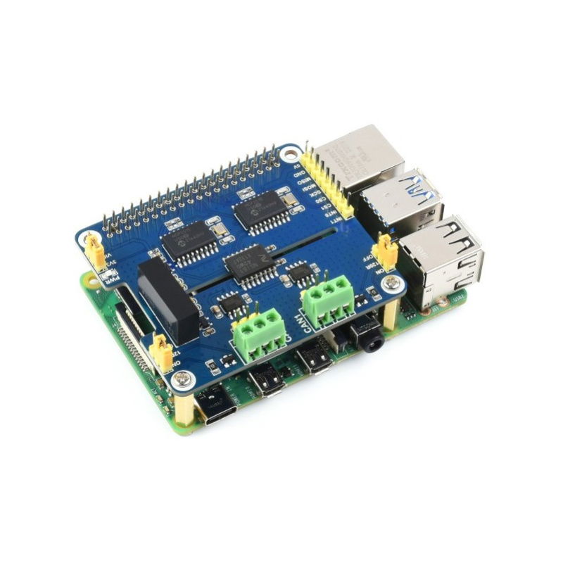 2-Channel Isolated CAN Expansion HAT for Raspberry Pi, Dual