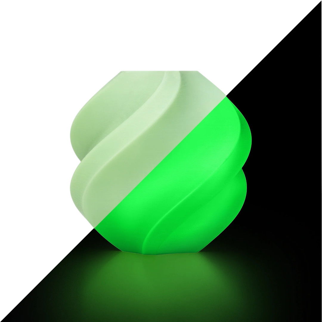 Bambu Lab PLA Žhavící vlákno 1,75 mm 1 kg - součástí balení s opakovaně použitelnou cívkou - Glow Green