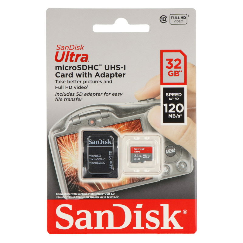 Paměťová karta microSD SanDisk Ultra 653x 32 GB 120 MB / s