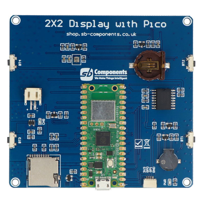 2x2 Display Board Powered with Raspberry Pi Pico (okrągłe