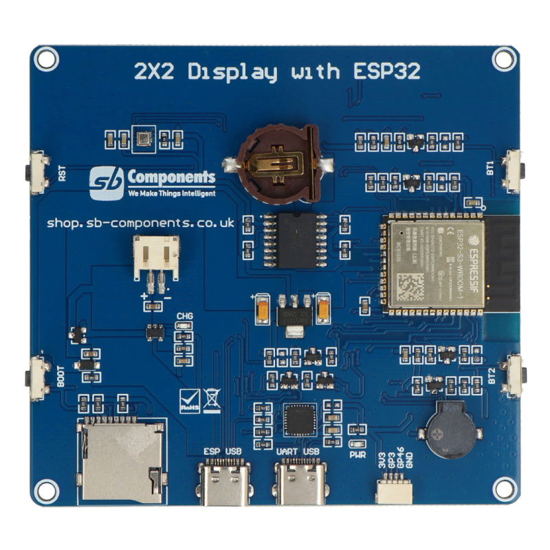 2x2 Display Board Powered with ESP32 S3 WROOM-1 (kwadratowe